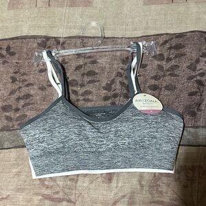 Arizona Jean Company Heathered Sports Bra with White Accents
